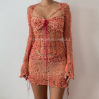 Butterfly set (Top & Skirt) - Orange