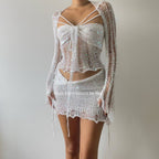 Butterfly set (Top & Skirt) - White