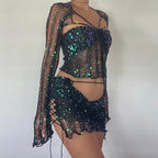 Butterfly set (Top&Skirt) - Black