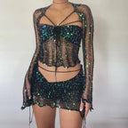 Butterfly set (Top&Skirt) - Black