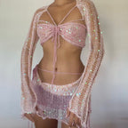 Butterfly set (Top&Skirt) - Pink