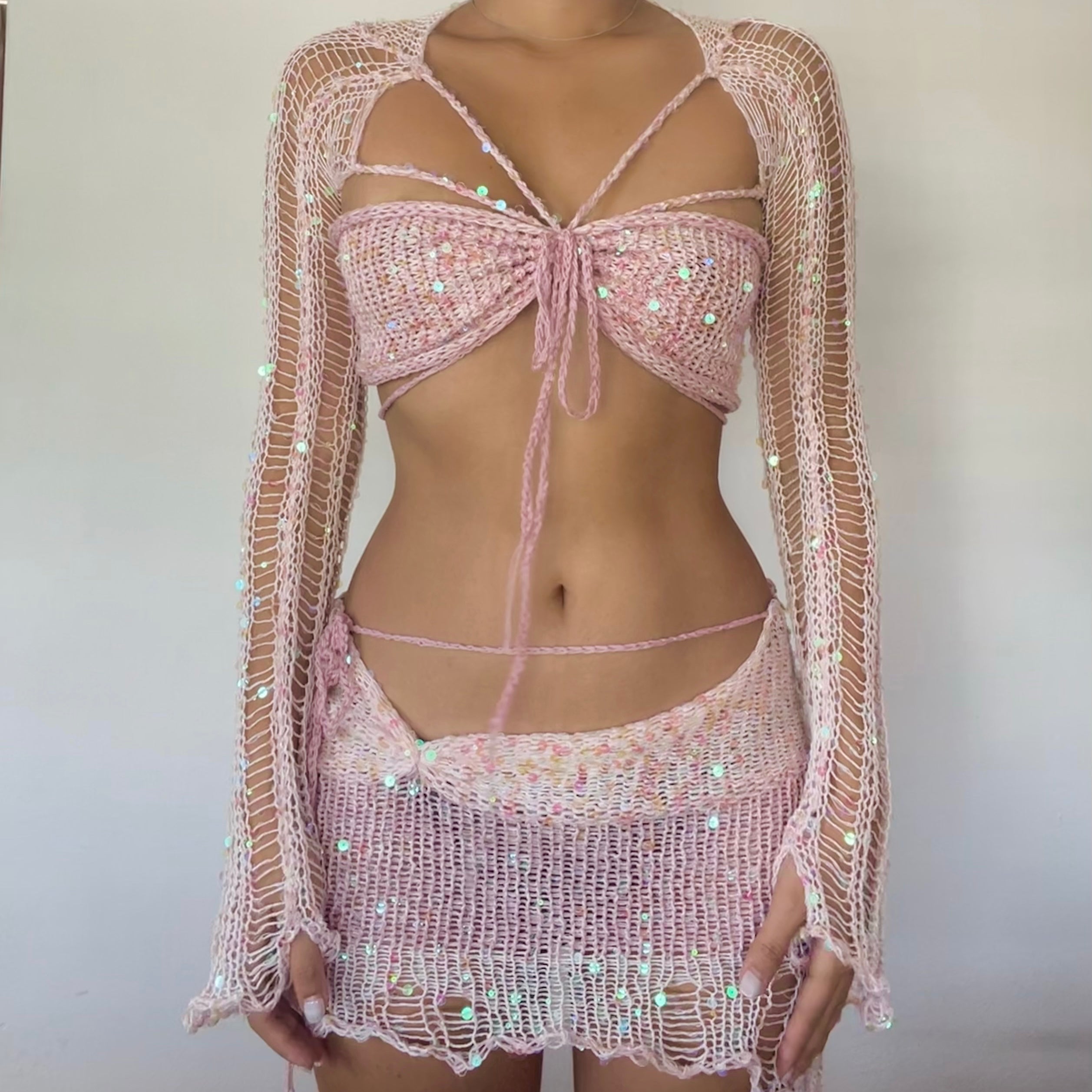 Butterfly set (Top&Skirt) - Pink