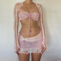 Butterfly set (Top&Skirt) - Pink