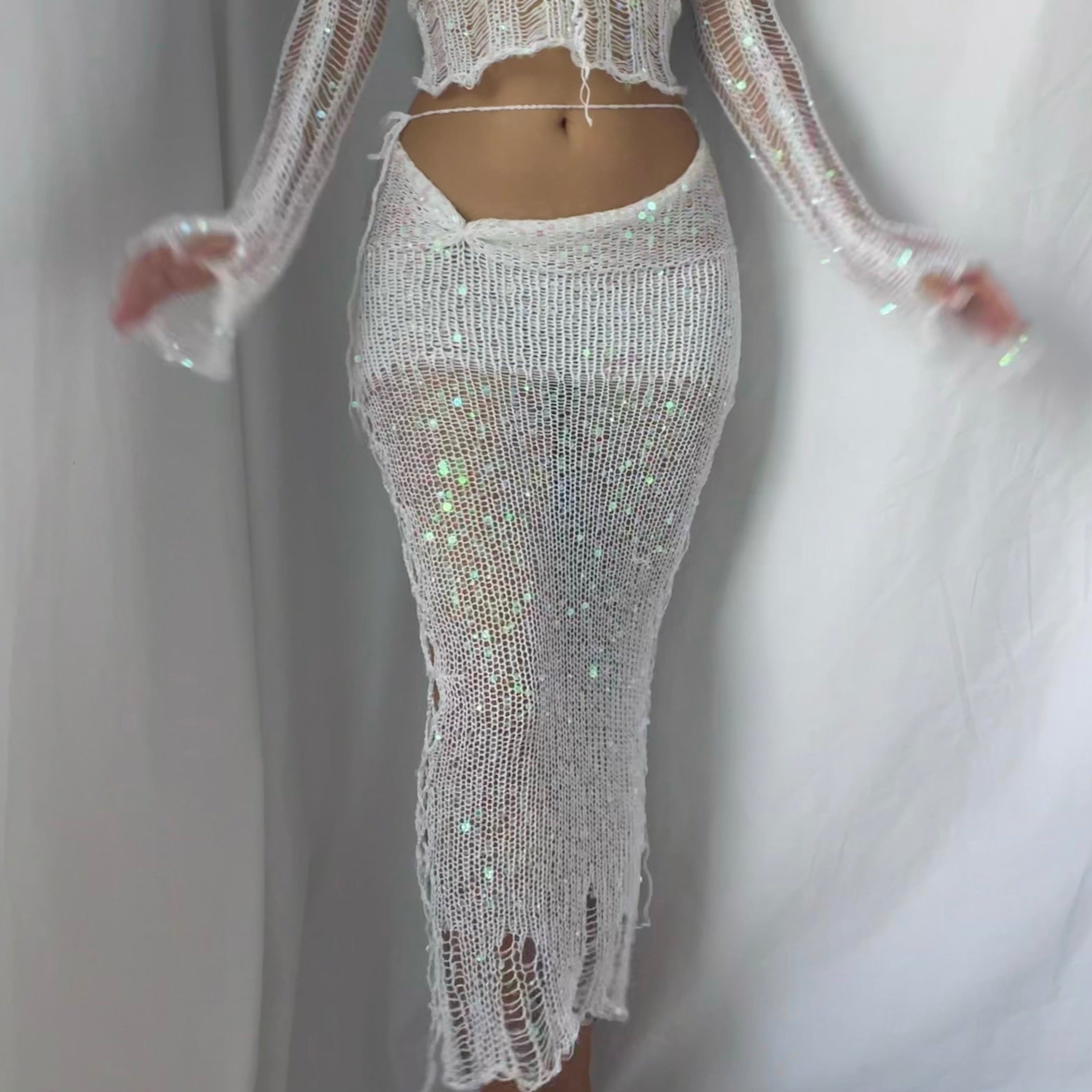 Butterfly set (Top & Skirt) - White