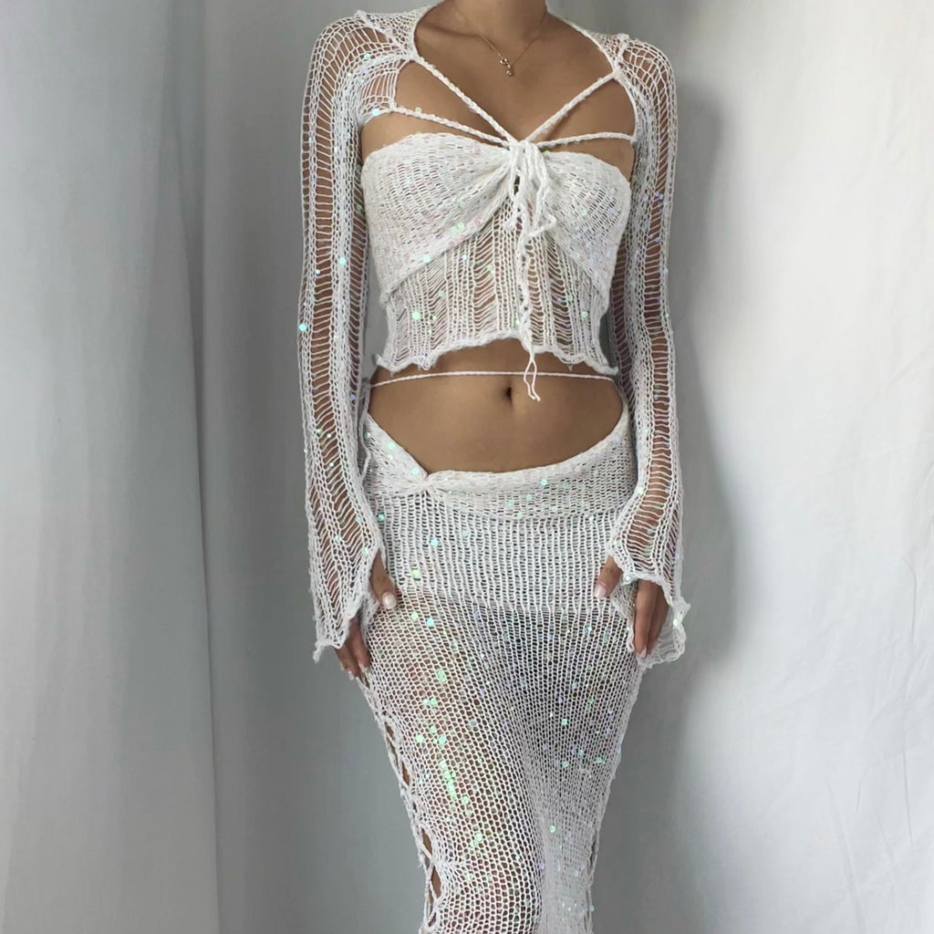 Butterfly set (Top & Skirt) - White