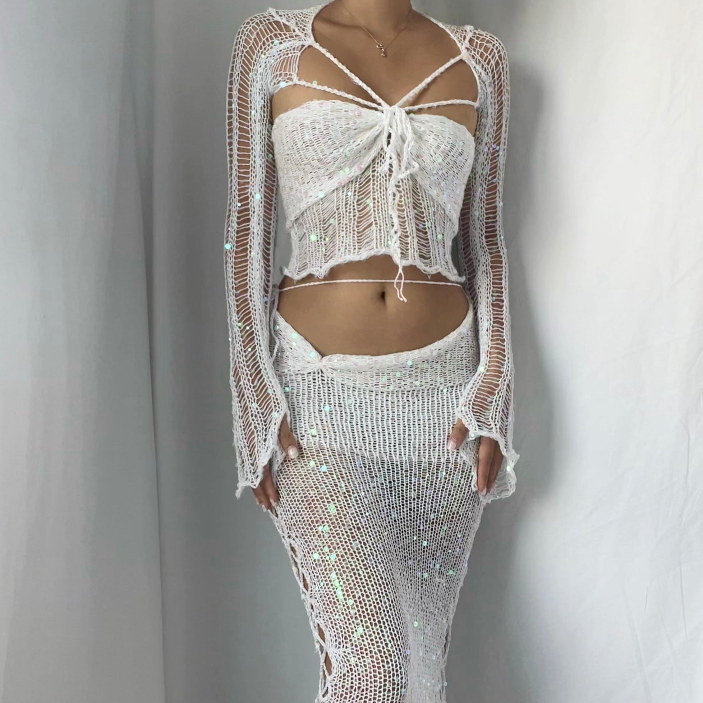 Butterfly set (Top & Skirt) - White