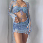 Butterfly set (Top & Skirt) - Blue
