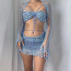 Butterfly set (Top & Skirt) - Blue