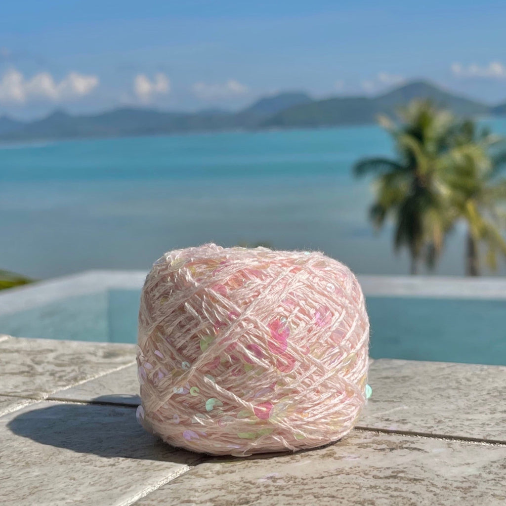 Cotton sequin yarn - Pink