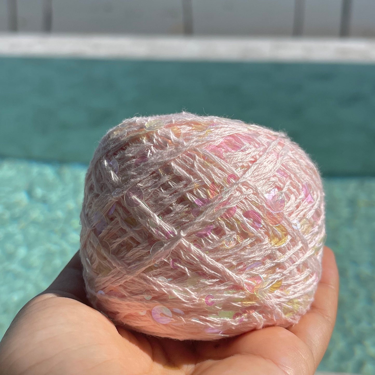 Cotton sequin yarn - Pink