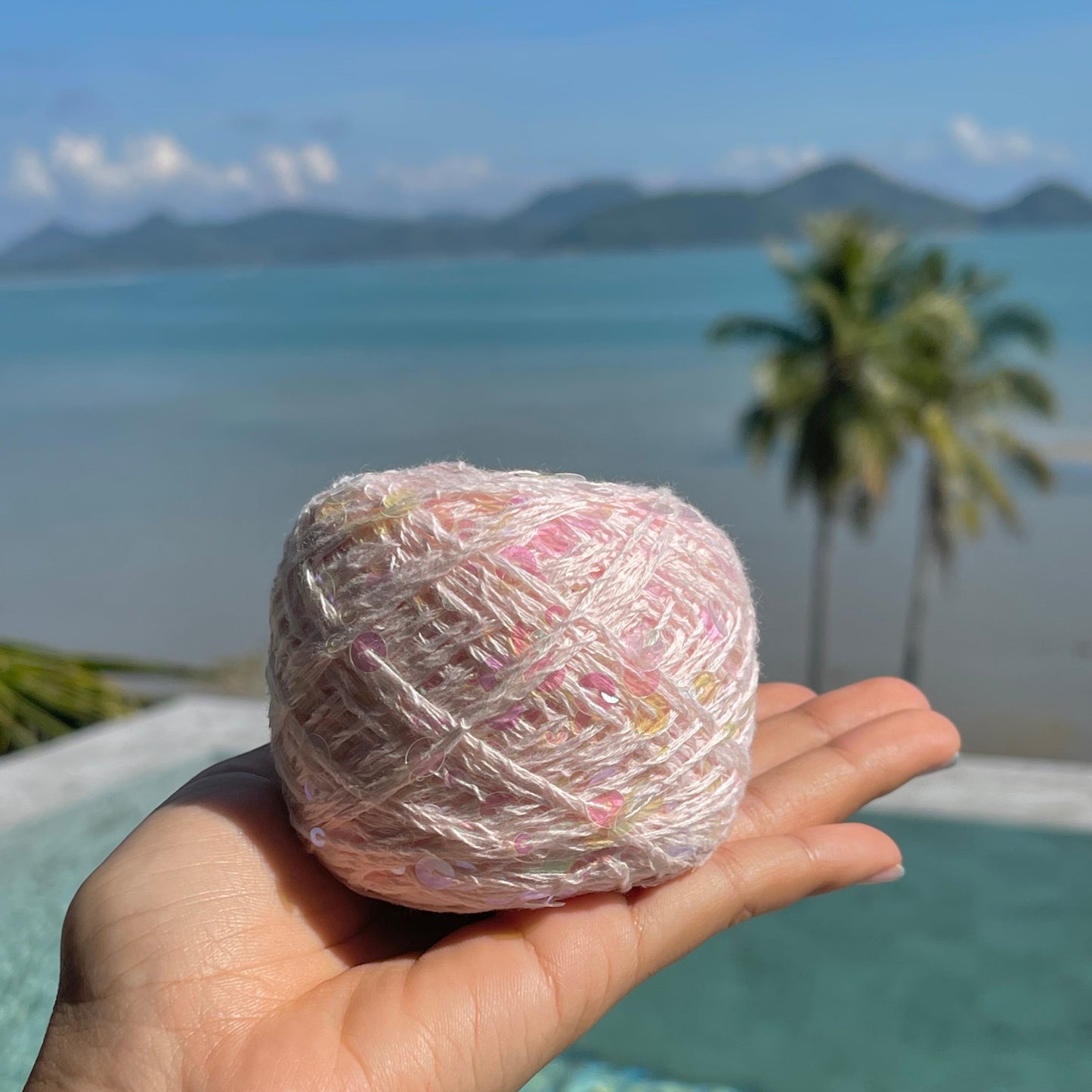 Cotton sequin yarn - Pink