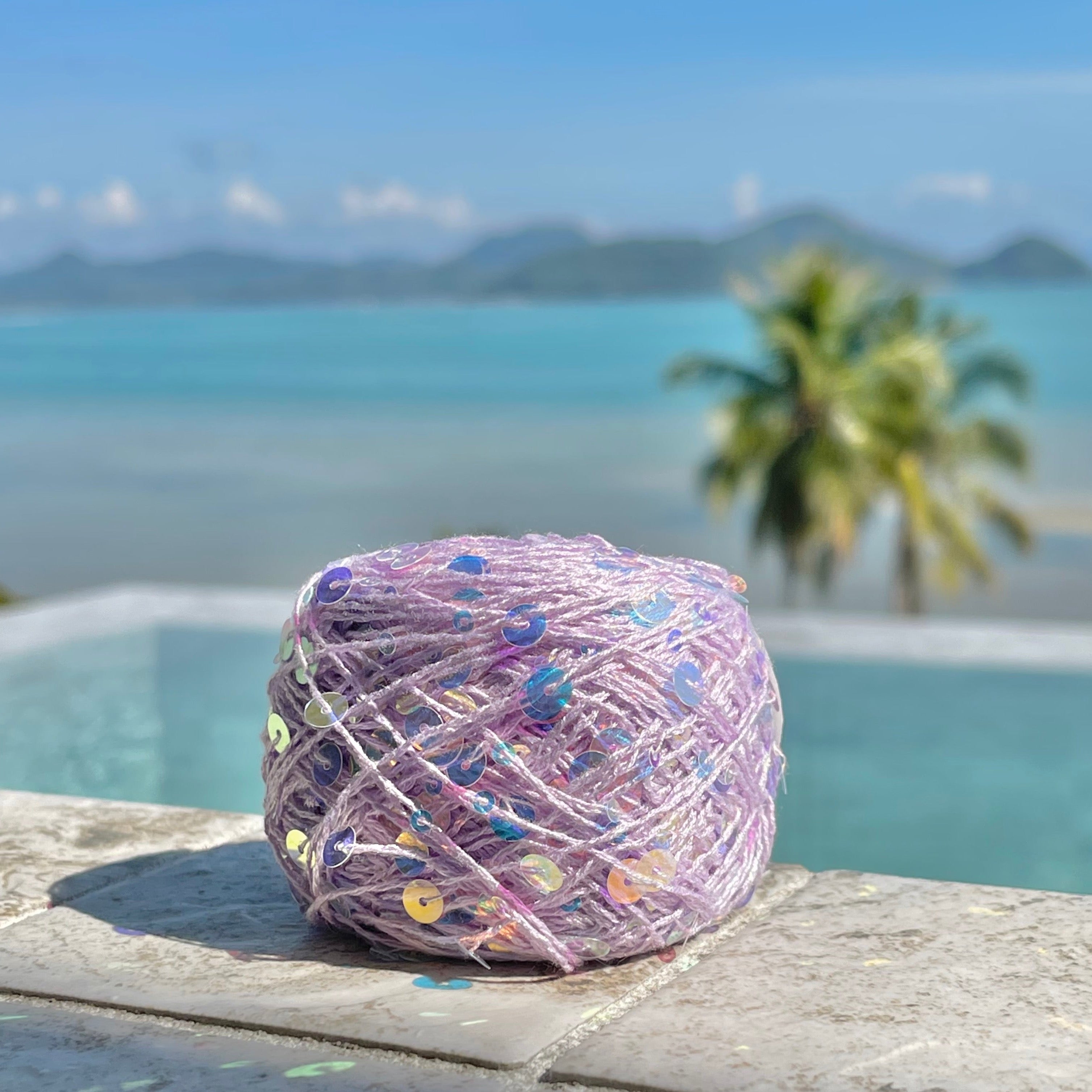 Cotton sequin yarn - Purple