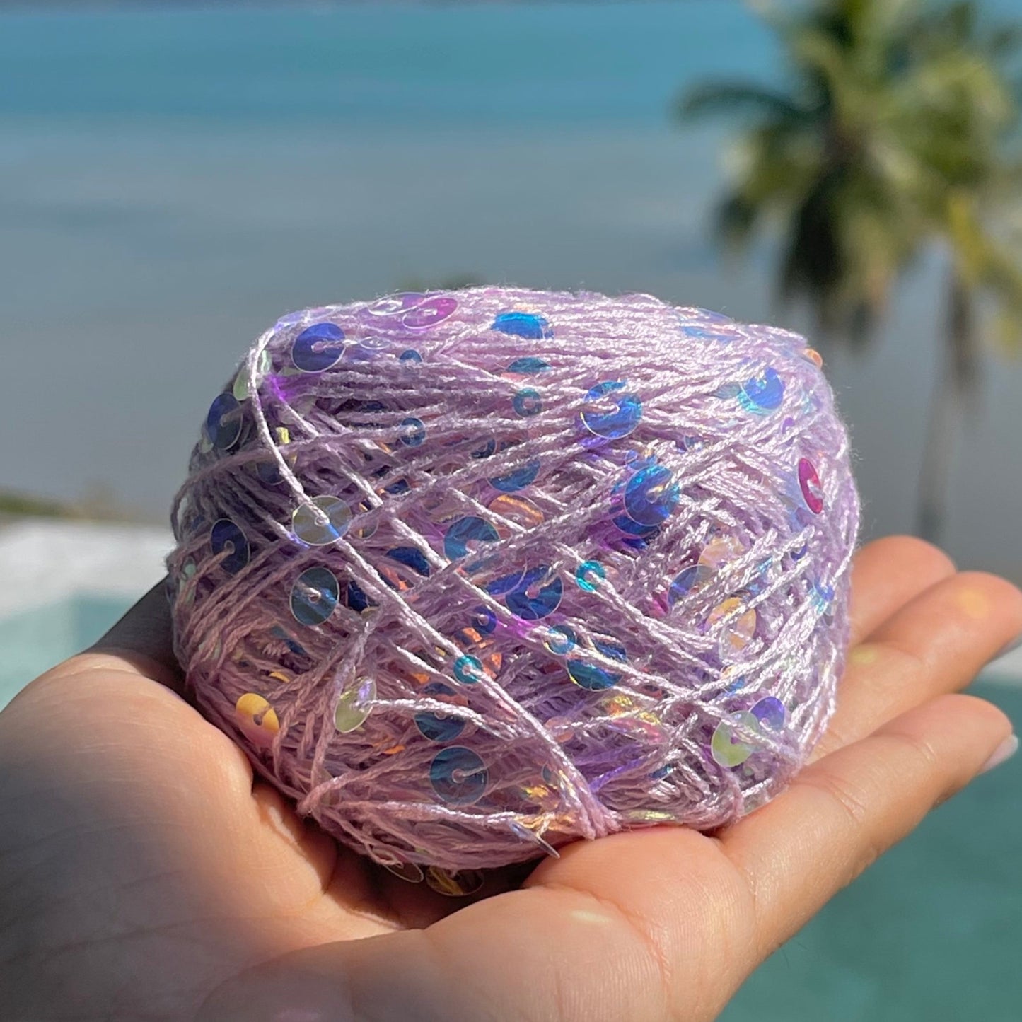 Cotton sequin yarn - Purple