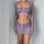 Butterfly set (Top & Skirt) - Dark Purple