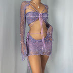 Butterfly set (Top & Skirt) - Dark Purple