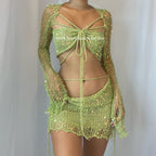Butterfly set (Top & Skirt) - Lime
