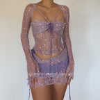 Butterfly set (Top & Skirt ) - Pale Purple