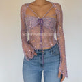 "Top & Sleeves" Butterfly sleeve top (Long length) - Purple