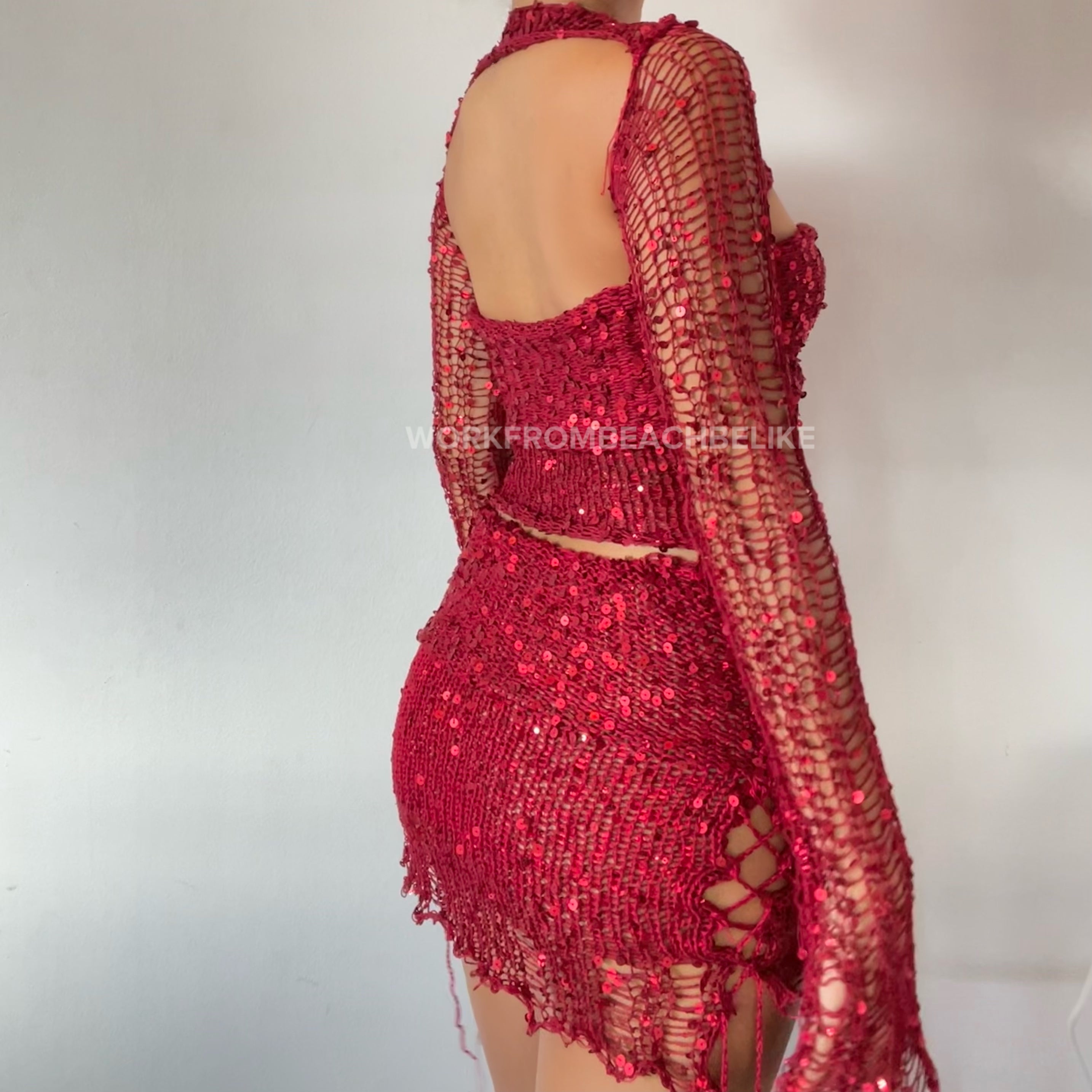 Butterfly set (Top & Skirt) - Red