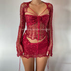 Butterfly set (Top & Skirt) - Red