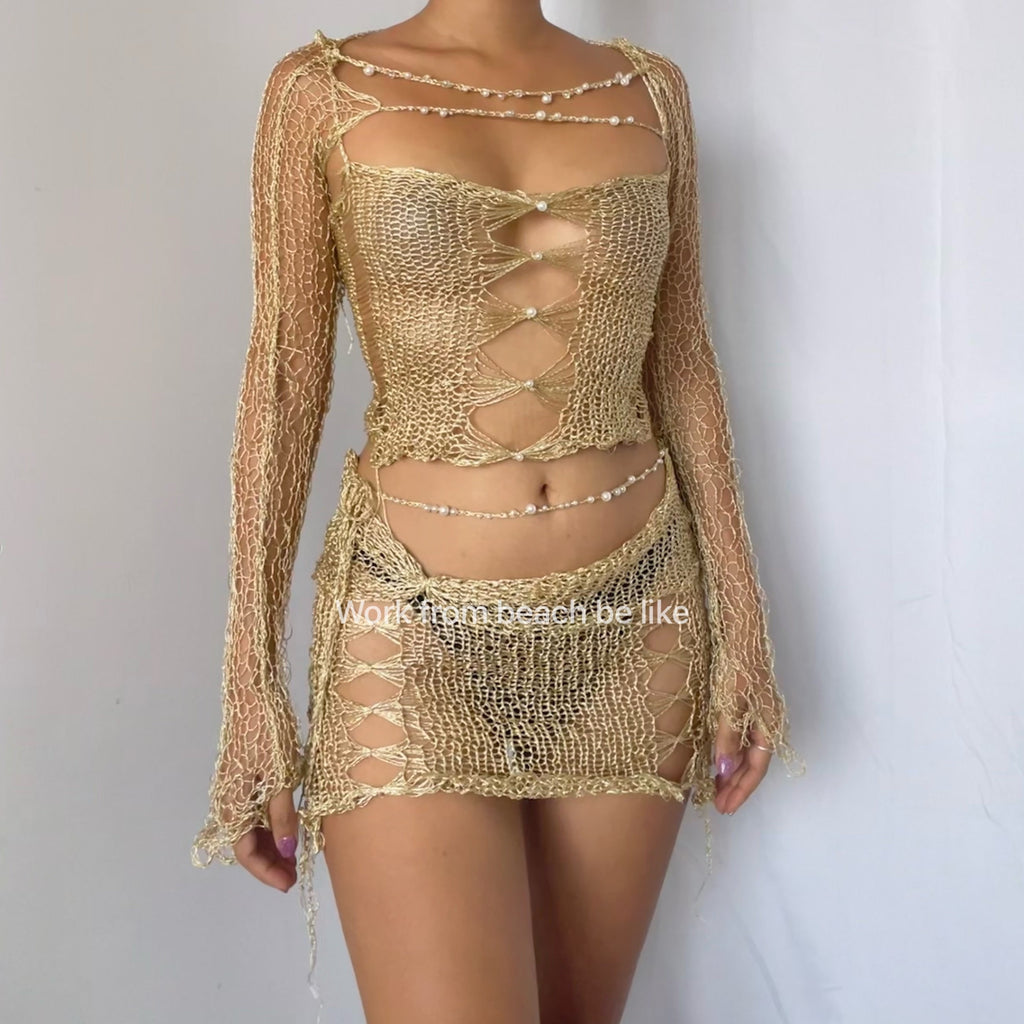 Gold set (Top & Skirt)